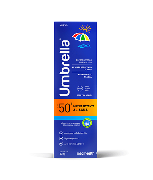 UMBRELLA MUY RESISTENTE AL AGUA 50+ TUBO X 170G